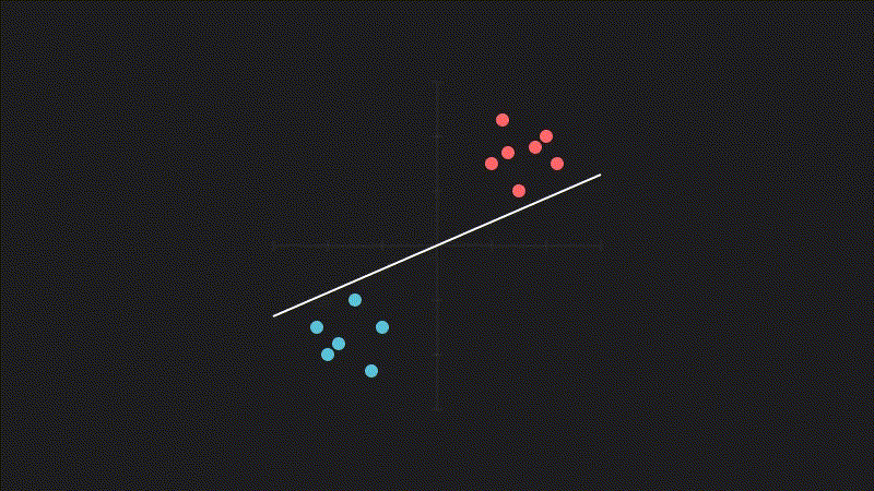 サポートベクトルの重要性を示すアニメーション